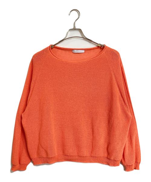 Noble（ノーブル）Noble (ノーブル) ペーパーヤーン裏天竺プルオーバー　ローゲージニット　薄手ニット　日本製 オレンジ サイズ:実寸参照の古着・服飾アイテム