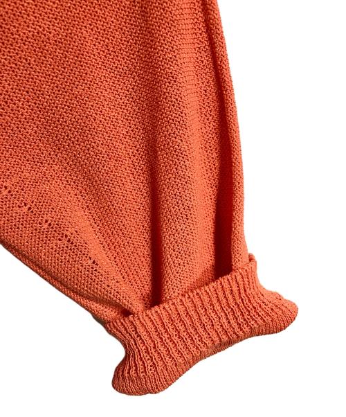 Noble（ノーブル）Noble (ノーブル) ペーパーヤーン裏天竺プルオーバー　ローゲージニット　薄手ニット　日本製 オレンジ サイズ:実寸参照の古着・服飾アイテム