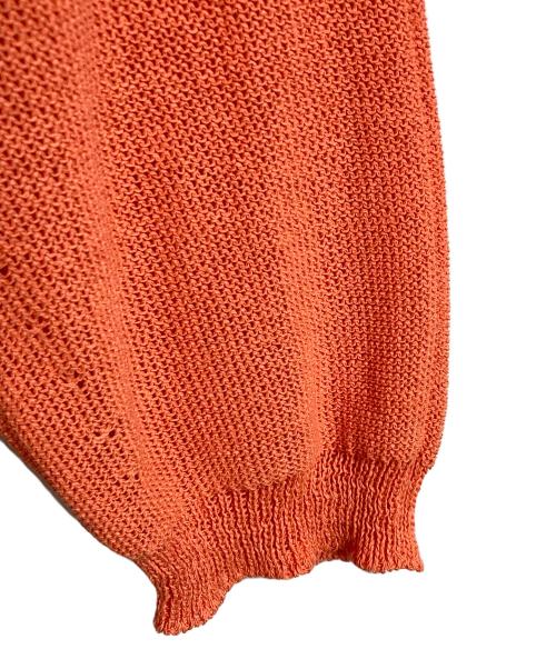 Noble（ノーブル）Noble (ノーブル) ペーパーヤーン裏天竺プルオーバー　ローゲージニット　薄手ニット　日本製 オレンジ サイズ:実寸参照の古着・服飾アイテム