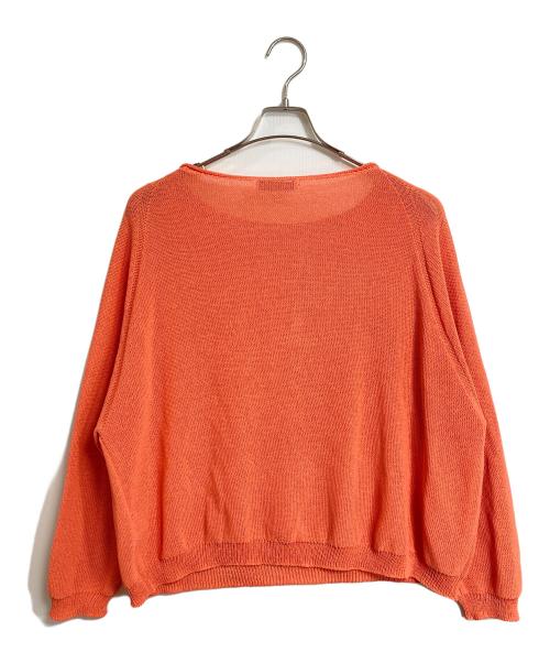 Noble（ノーブル）Noble (ノーブル) ペーパーヤーン裏天竺プルオーバー　ローゲージニット　薄手ニット　日本製 オレンジ サイズ:実寸参照の古着・服飾アイテム