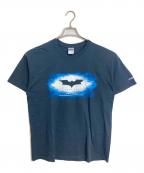 GILDANギルダン）の古着「【古着】00'S ムービーTシャツ THE DARK KNIGHT バットマン　半袖カットソー　Tee  VIDEO SLOT AMERISTAR Dc Comicsコーピーライター有り」｜ネイビー