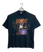 ALL SPORTオールスポーツ）の古着「【古着】AC/DCバンドTシャツ　半袖カットソー　Tee  2000年コピーライト有り STIFF UPPER LIP」｜ブラック