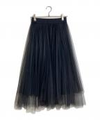 Fabiana Filippiファビアナフィリッピ）の古着「チュールスカート　ロングスカート　イタリア製」｜ブラック