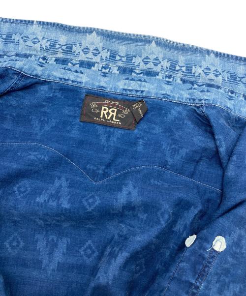 RRL（ダブルアールエル）RRL (ダブルアールエル) ネイティブ柄 ウエスタンシャツ　長袖シャツ　総柄 ブルー サイズ:XSの古着・服飾アイテム