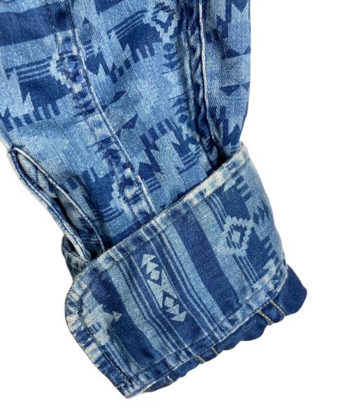 RRL（ダブルアールエル）RRL (ダブルアールエル) ネイティブ柄 ウエスタンシャツ　長袖シャツ　総柄 ブルー サイズ:XSの古着・服飾アイテム