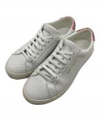 Saint Laurent Parisサンローランパリ）の古着「グリッターローカットスニーカー　イタリア製」｜ホワイト×ピンク