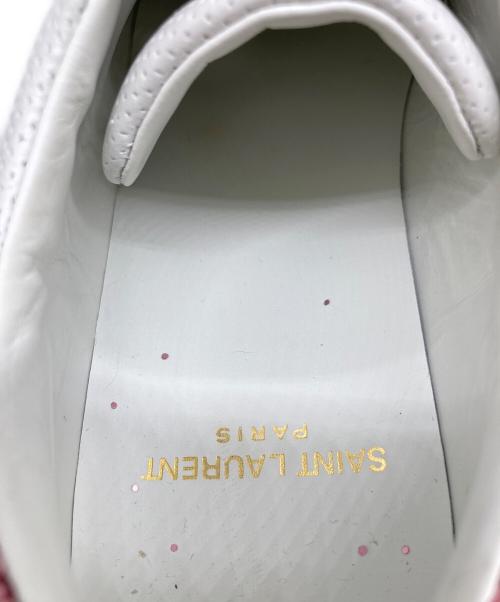 Saint Laurent Paris（サンローランパリ）Saint Laurent Paris (サンローランパリ) グリッターローカットスニーカー　イタリア製 ホワイト×ピンク サイズ:35の古着・服飾アイテム