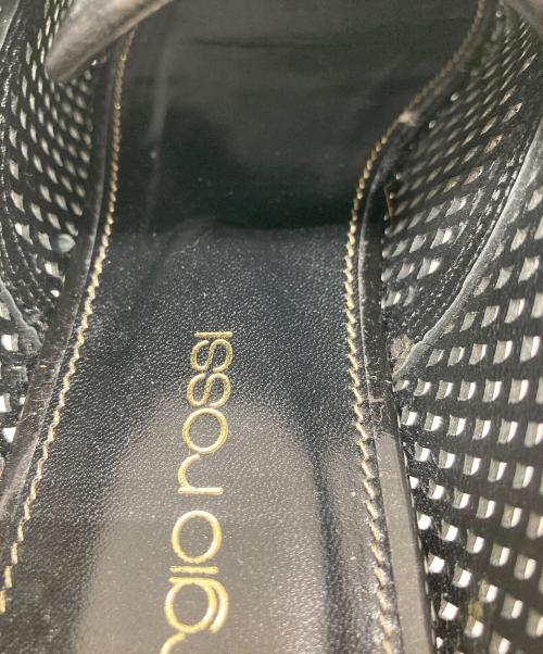 sergio rossi（セルジオロッシ）sergio rossi (セルジオロッシ) メッシュ レースアップシューズ　フラットシューズ　セレモニー ブラック サイズ:34 1/2の古着・服飾アイテム
