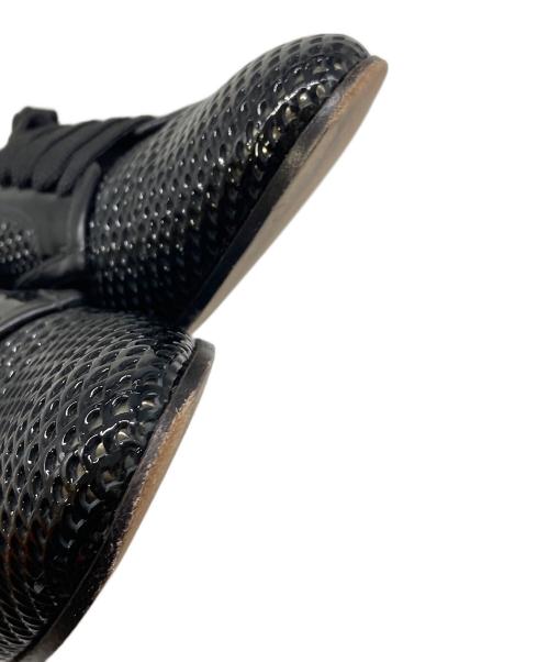 sergio rossi（セルジオロッシ）sergio rossi (セルジオロッシ) メッシュ レースアップシューズ　フラットシューズ　セレモニー ブラック サイズ:34 1/2の古着・服飾アイテム