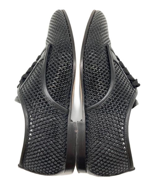 sergio rossi（セルジオロッシ）sergio rossi (セルジオロッシ) メッシュ レースアップシューズ　フラットシューズ　セレモニー ブラック サイズ:34 1/2の古着・服飾アイテム