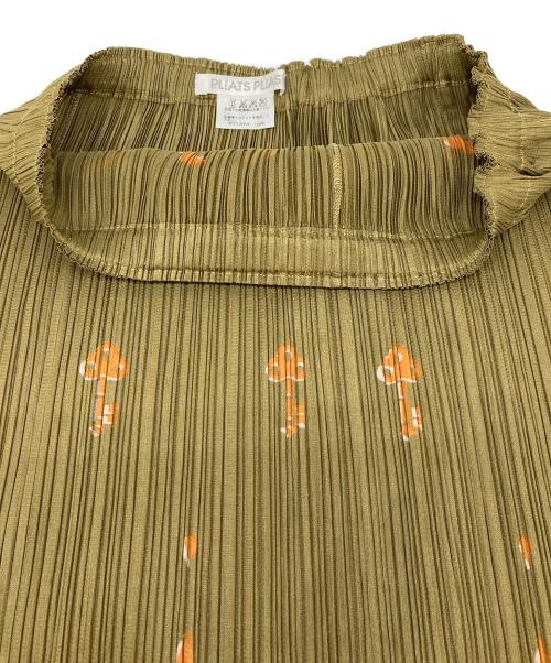 PLEATS PLEASE（プリーツプリーズ）PLEATS PLEASE (プリーツプリーズ) メリーゴーランド柄プリーツスカート アニマル柄 動物柄　ロングスカート　日本製 オリーブ サイズ:1の古着・服飾アイテム