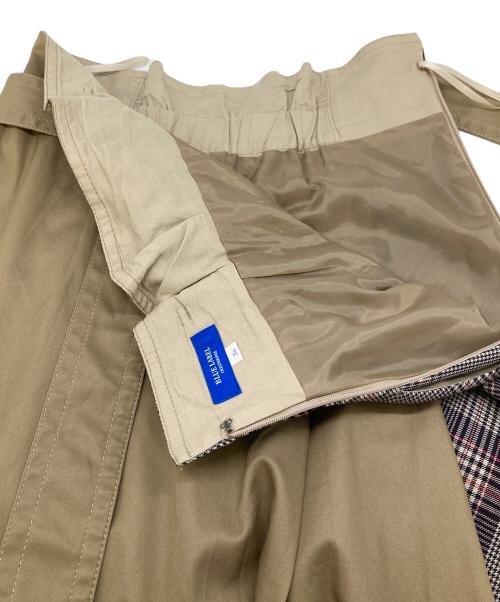 BLUE LABEL CRESTBRIDGE（ブルーレーベルクレストブリッジ）BLUE LABEL CRESTBRIDGE (ブルーレーベルクレストブリッジ) チェック切替チノスカート　ロングスカート ベージュ×ブラウン サイズ:36の古着・服飾アイテム