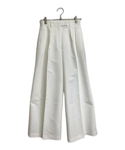 Whim Gazette（ウィムガゼット）Whim Gazette (ウィムガゼット) ダブルクロスワイドパンツ ホワイト サイズ:FREEの古着・服飾アイテム