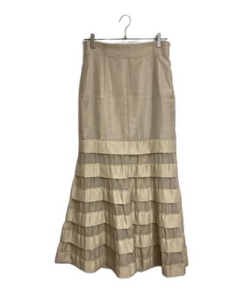 Whim Gazette（ウィムガゼット）Whim Gazette (ウィムガゼット) オーガンジーマーメイドスカート ベージュ サイズ:38の古着・服飾アイテム