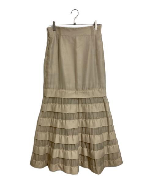 Whim Gazette（ウィムガゼット）Whim Gazette (ウィムガゼット) オーガンジーマーメイドスカート ベージュ サイズ:38の古着・服飾アイテム