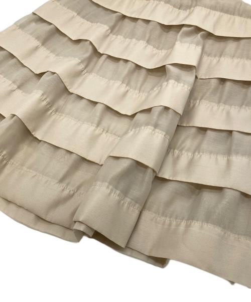 Whim Gazette（ウィムガゼット）Whim Gazette (ウィムガゼット) オーガンジーマーメイドスカート ベージュ サイズ:38の古着・服飾アイテム