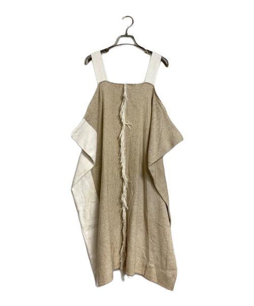 Lauren Manoogian（ローレン マヌージアン）Lauren Manoogian (ローレン マヌージアン) ワンピース ベージュ×ホワイト サイズ:FREEの古着・服飾アイテム