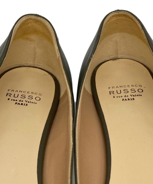 FRANCESCO RUSSO（フランチェスコ ルッソ）FRANCESCO RUSSO (フランチェスコ ルッソ) フラットシューズ　フラットパンプス　ローヒール　イタリア製 グリーン サイズ:37の古着・服飾アイテム