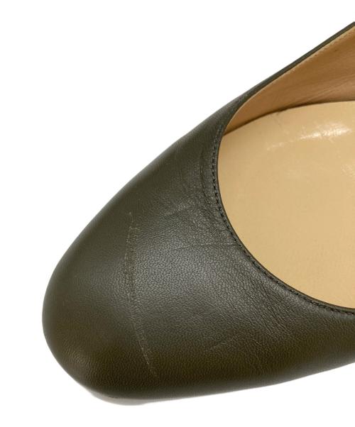 FRANCESCO RUSSO（フランチェスコ ルッソ）FRANCESCO RUSSO (フランチェスコ ルッソ) フラットシューズ　フラットパンプス　ローヒール　イタリア製 グリーン サイズ:37の古着・服飾アイテム