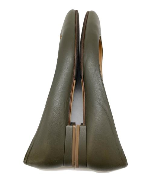 FRANCESCO RUSSO（フランチェスコ ルッソ）FRANCESCO RUSSO (フランチェスコ ルッソ) フラットシューズ　フラットパンプス　ローヒール　イタリア製 グリーン サイズ:37の古着・服飾アイテム