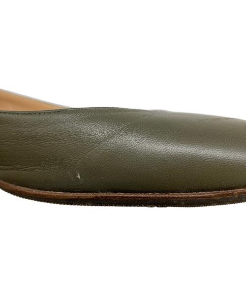 FRANCESCO RUSSO（フランチェスコ ルッソ）FRANCESCO RUSSO (フランチェスコ ルッソ) フラットシューズ　フラットパンプス　ローヒール　イタリア製 グリーン サイズ:37の古着・服飾アイテム