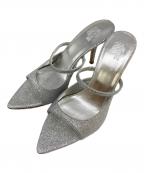 GIABORGHINIジアボルギーニ）の古着「AIMELINE ヒールサンダル　ラメサンダル　ハイヒール　ミュール」｜シルバー