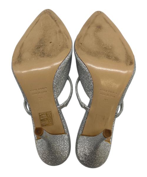 GIABORGHINI（ジアボルギーニ）GIABORGHINI (ジアボルギーニ) AIMELINE ヒールサンダル　ラメサンダル　ハイヒール　ミュール シルバー サイズ:38の古着・服飾アイテム