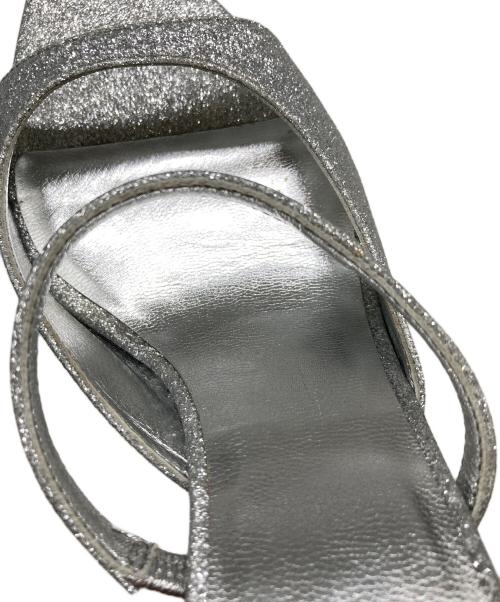 GIABORGHINI（ジアボルギーニ）GIABORGHINI (ジアボルギーニ) AIMELINE ヒールサンダル　ラメサンダル　ハイヒール　ミュール シルバー サイズ:38の古着・服飾アイテム