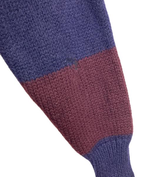 POLO RALPH LAUREN（ポロ・ラルフローレン）POLO RALPH LAUREN (ポロ・ラルフローレン) 【古着】90's ニット ラガー シャツ　ウールシャツ　ボーダー　90年代 ボルドー×ネイビー サイズ:Mの古着・服飾アイテム