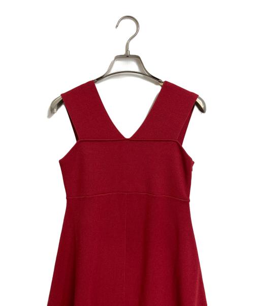 Noble（ノーブル）Noble (ノーブル) ミラノリブフィットフレアニットワンピース レッド サイズ:FREEの古着・服飾アイテム