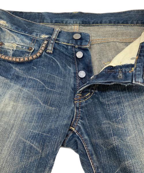 Thee Hysteric XXX（ジィ ヒステリックトリプルエックス）Thee Hysteric XXX (ジィ ヒステリックトリプルエックス) スタッズデニムパンツ　ダメージパンツ　ジーンズ　日本製 インディゴ サイズ:28inchの古着・服飾アイテム