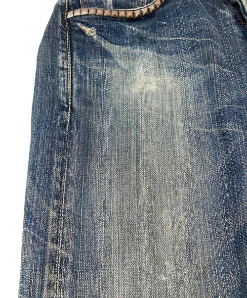 Thee Hysteric XXX（ジィ ヒステリックトリプルエックス）Thee Hysteric XXX (ジィ ヒステリックトリプルエックス) スタッズデニムパンツ　ダメージパンツ　ジーンズ　日本製 インディゴ サイズ:28inchの古着・服飾アイテム