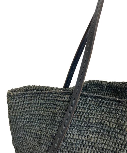 Sans-Arcidet（サン・アルシデ）Sans-Arcidet (サン・アルシデ) トートバッグ カゴバッグ ブラック×ネイビー サイズ:実寸参照の古着・服飾アイテム