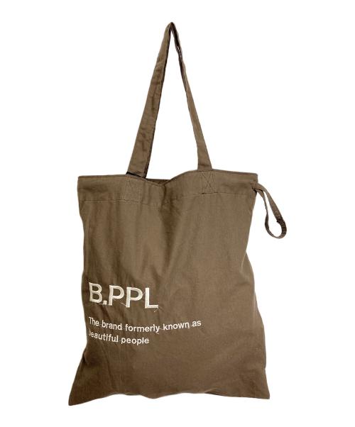beautiful people（ビューティフルピープル）beautiful people (ビューティフルピープル) ギャザートートバッグ gathering tote bag  トートバッグ　日本製 ブラウン サイズ:実寸参照の古着・服飾アイテム