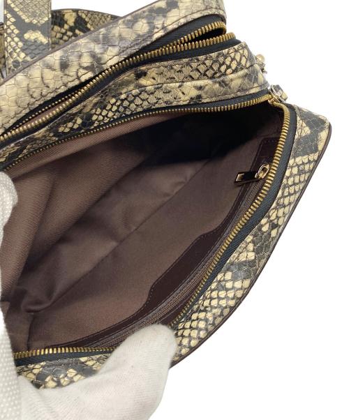 YONFA（ヨンファ）YONFA (ヨンファ) パイソン柄ショルダーバッグ ブラウン サイズ:実寸参照の古着・服飾アイテム