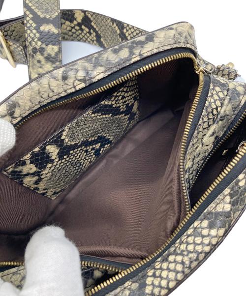 YONFA（ヨンファ）YONFA (ヨンファ) パイソン柄ショルダーバッグ ブラウン サイズ:実寸参照の古着・服飾アイテム