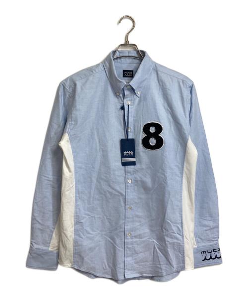 muta MARINE（ムータマリン）muta MARINE (ムータマリン) ROYAL FLASH (ロイヤルフラッシュ) 別注 オックスフォード８シャツ ブルー サイズ:XLの古着・服飾アイテム