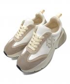 TORY BURCHトリーバーチ）の古着「GOOD LUCK TRAINER グッド ラック トレーナー ロゴスニーカー」｜ホワイト×ベージュ