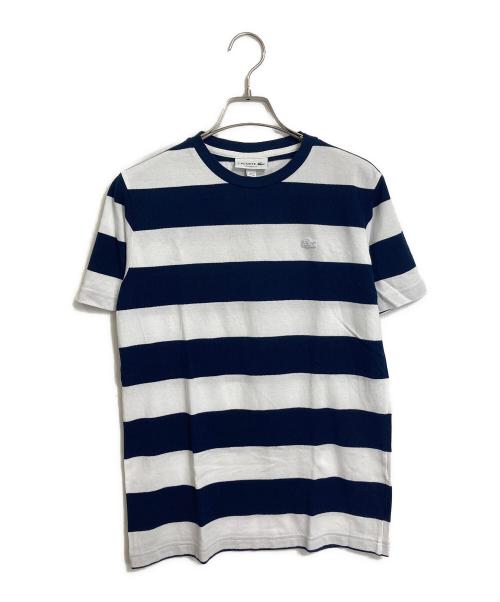 LACOSTE（ラコステ）LACOSTE (ラコステ) Tシャツ S/S Tee ボーダー ピケ 鹿の子 ネイビー×ホワイト サイズ:US XSの古着・服飾アイテム