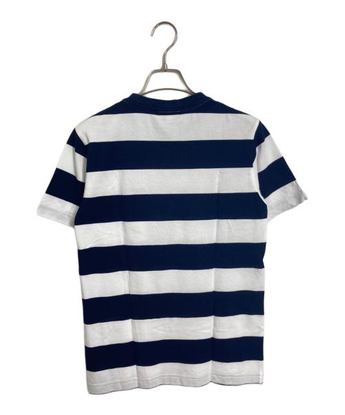 LACOSTE（ラコステ）LACOSTE (ラコステ) Tシャツ S/S Tee ボーダー ピケ 鹿の子 ネイビー×ホワイト サイズ:US XSの古着・服飾アイテム