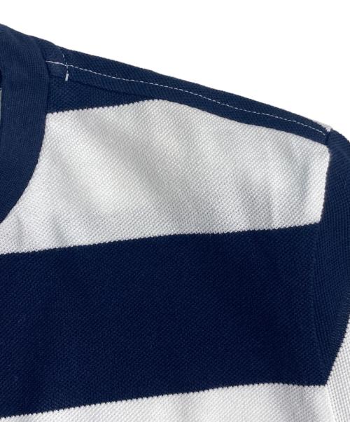 LACOSTE（ラコステ）LACOSTE (ラコステ) Tシャツ S/S Tee ボーダー ピケ 鹿の子 ネイビー×ホワイト サイズ:US XSの古着・服飾アイテム
