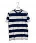 LACOSTE（ラコステ）の古着「Tシャツ S/S Tee ボーダー ピケ 鹿の子」｜ネイビー×ホワイト
