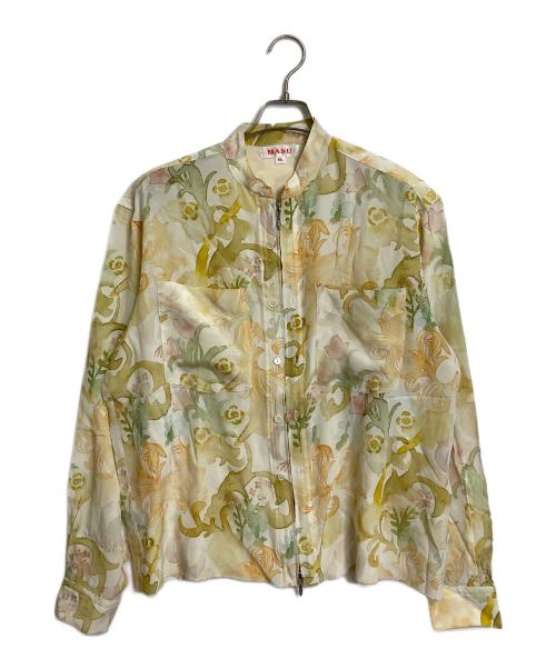 masu（エムエーエスユー）MASU (エムエーエスユー) GRANNY ZIP-UP SHIRTS ジップアップ シルクシャツ イエロー サイズ:46の古着・服飾アイテム