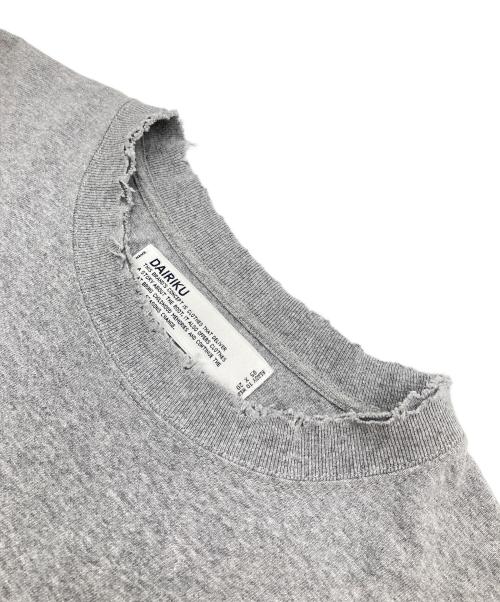 DAIRIKU（ダイリク）DAIRIKU (ダイリク) LOVE刺繍 ダメージカットソー ロンT グレー サイズ:FREEの古着・服飾アイテム