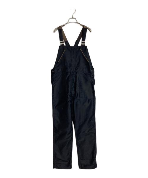 French Army（フランス軍）French Army (フレンチアーミー) 【古着】ブラックモールスキン オーバーオール　 BREVETE SGDGバックル使用 PROPHETEジップ ブラック サイズ:48の古着・服飾アイテム