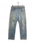 LEVI'S（リーバイス）の古着「【古着】501XX ペイントデニムパンツ　ブリーチデニムパンツ　USA製」｜スカイブルー