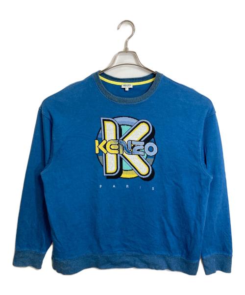 KENZO（ケンゾー）KENZO (ケンゾー) Wetsuit Oversize Sweatshirt ブルー　イエロー Duck Blue サイズ:XLの古着・服飾アイテム