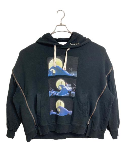 FACETASM（ファセッタズム）FACETASM (ファセッタズム) DISNEY (ディズニー) ナイトメア　ビフォア　クリスマス　 ムービープリントパーカー　ギミック　変形ジップパーカー　ディズニー　ティムバートン ブラック サイズ:3の古着・服飾アイテム