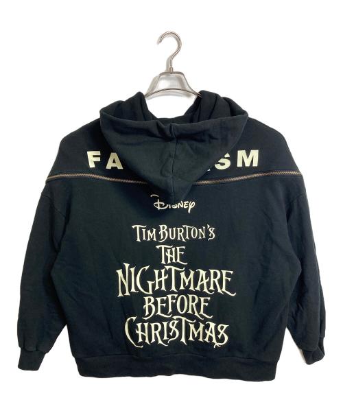 FACETASM（ファセッタズム）FACETASM (ファセッタズム) DISNEY (ディズニー) ナイトメア　ビフォア　クリスマス　 ムービープリントパーカー　ギミック　変形ジップパーカー　ディズニー　ティムバートン ブラック サイズ:3の古着・服飾アイテム
