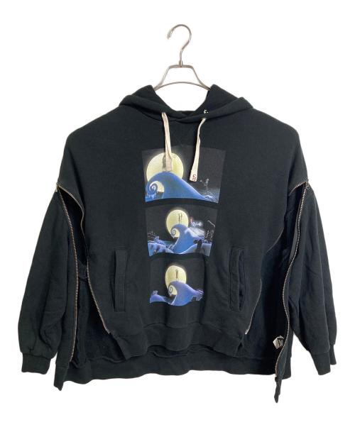 FACETASM（ファセッタズム）FACETASM (ファセッタズム) DISNEY (ディズニー) ナイトメア　ビフォア　クリスマス　 ムービープリントパーカー　ギミック　変形ジップパーカー　ディズニー　ティムバートン ブラック サイズ:3の古着・服飾アイテム